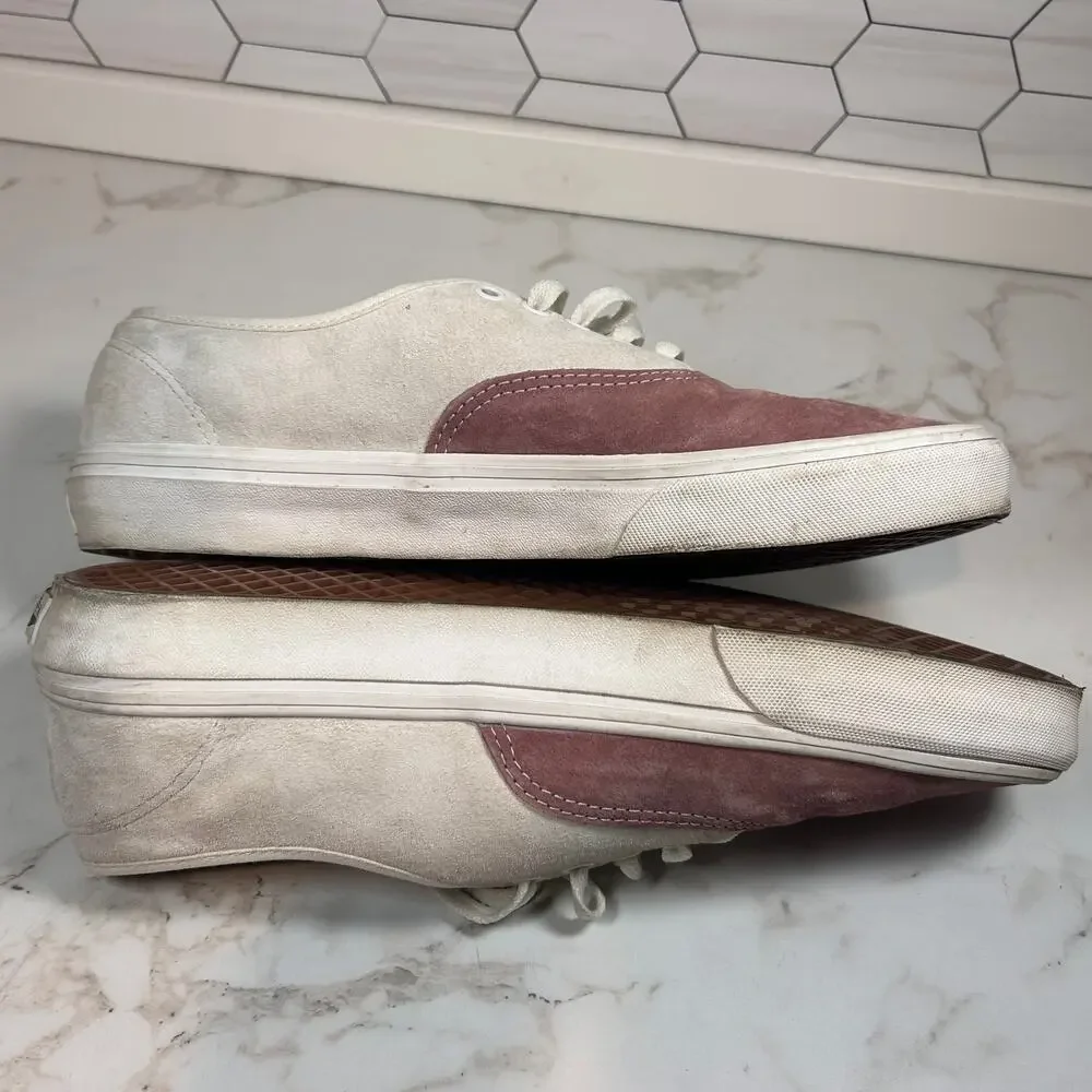 Vans Era Suede Sneakers Pink Cream Water Repellent Men 10.5 Women 12 Skate Shoes